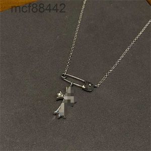 Trend Vintage Necklace Silver Plated Pin Cross Diamond ClaVicle Pendant for Lovers