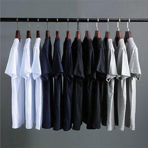 Wholesale DropShip 100 Cotton Summer Soft Slim Short Sleeve TShirt Men Plain Tee Standard Blank T Shirt Ins Tees Top 240419