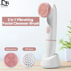 Scrubber da 2 in 1 silicone elettrico pulizia del viso cuoio cuoio cuoio peeling rimozione blackhead poro detergente per massaggiatore