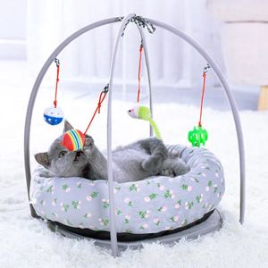 マットポータブルペット猫おもちゃ面白い猫テントおもちゃモバイルアクティビティペットプレイベッドおもちゃ猫マットブランケットハウスデタッチ可能な子猫テント
