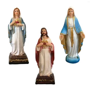Estatuetas decorativas Virgin Mary estátua arte de arte religiosa artesanato figura para a mesa de mesa para mesa de mesa de quarto casa