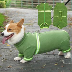 Rompers Fleece Dog Jumpsuit Pyjamas Winter Reflective Wrapped Belly Pet Dog Clothes For Medium Dogs Corgi Dachshund Puppy Pijamas Onesie