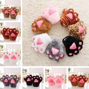 Party Favor Cute Cartoon Bear Paw Gloves Winter Velvet Fluffy Animals Claw Glove Halloween Cosplay Costume Gloves Women Children Mittens LT943