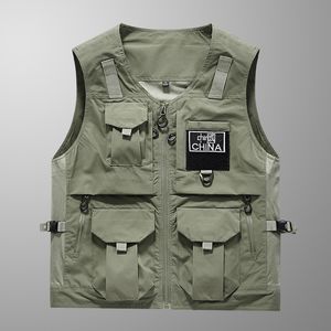 American casual work outdoor fashion brand multi-pocket photographer fishing vest custom printed logo work director vest