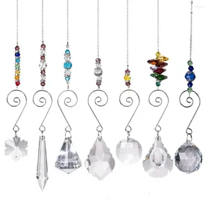 Figurine decorative 6/7/8pcs perle a sospensione in vetro colorate decorazioni per la casa Hangoble Crystal Suncher Sunchers PRISM ORNNEGGIO