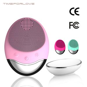 Instrument Electric Face Cleaner Sonic Silicone Face Cleansing Brush Electric Ultrasonic Vibration Face Massager Mini Pore Deep Cleaning