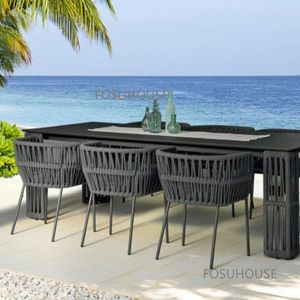 Camp Furniture Nordic Outdoor Rattan Sandalye Üç Parçalı Set Sunshine Odası Leisure Courtyard Beach Kombinasyon TG