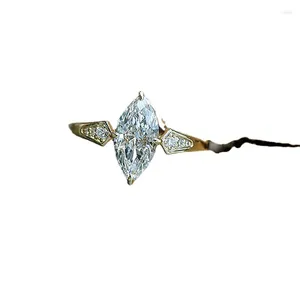 Pierścienie klastra S925 Pierścień srebrny 6 12 Horse Eye 50 centów Diamentowy Diamond Instagram