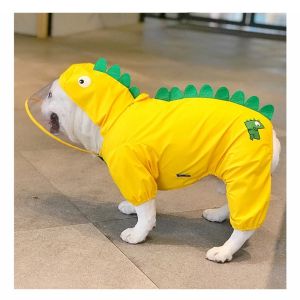 Raincoats Fashion French Bulldog Dinosaur Raincoat Pet Dog Waterproof Clothes For Small Medium Dogs Rain Coat Pug Teddy Corgi Jacket HEC03