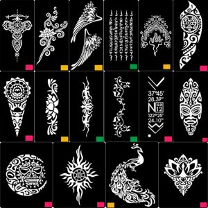 Татуировки 24 стиль повторно используемый наклейка татуировка трафареты