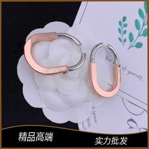 Designer-Trend Tiffays New Lock Head Ohrringe Mode Doppelfarb halb Set Diamond U-förmige hochwertige Messinggoldmaterial für Frauen