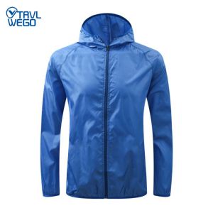 Lights TRVLWEGO Outdoor Running Camping Hiking Bike Sport Jacket SunProtect Ultralight Waterproof Dark Stria Rain Women Men Coat