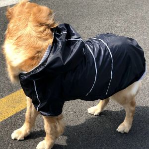 Regnrockar vattentätt husdjur stor hund regnrock stora hundkläder utomhus kappa regnjacka reflekterande medium stor hund poncho andningsnät