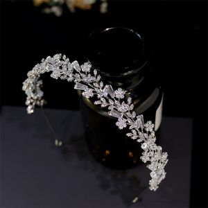 Fashion CZ Wedding Tiaras Bridal Crown Crystal Headband Hairbands Dance Party Jewelry Bridal Hair Accessories 240511