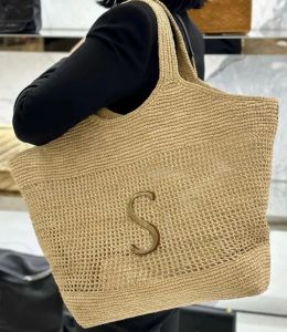 Słomka torba letnia torba na plażę luksusowy projektant moda damska duża pojemność torba na zakupy męskie i damskie plażę podróżne torby na ramię crossbody