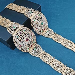 Moroccan Wedding Belt Bridal Accessories French Ladies Waist Chain Muslim Kaftan Dress Body Chain 240408
