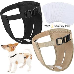 Dog Apparel Female Nappies With 8 Sanitary Pad Adjustable Protective Trousers For In Heat Monthly Bleeding Physiological Washable Pants