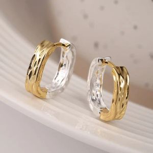 Clips VOQ Silver Color Square Earrings Buckle Geometric Type Irregular Simple Temperament Birthday Jewelry Gift Korean Earrings