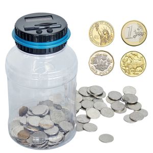 Boxes Electronic Piggy Bank Counter Coin Digital LCD Counting Coin Money Saving Box Jar Coins Storage Box USD EURO Money Deposit Jar