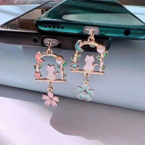 Cell Phone Anti-Dust Gadgets Fashion Cat Phone Dust Plug Charm Kawaii Cute Charge Port Plug For iPhone Type C Anti Dust Protection Cap Stopper Y240423