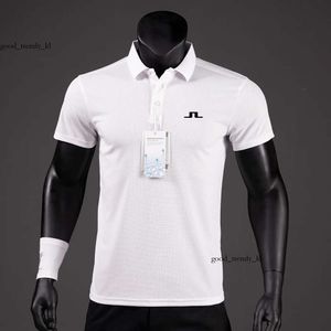 Designerskie polo letnie koszule golfowe mężczyźni swobodny polo krótkie rękawy oddychające szybkie j Lindeberg nosze sportowe koszulki 114
