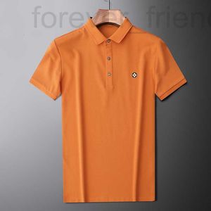 Polos Polos Designer European Silk Cotton Polo Shirt krótkie rękawy Wysokiej klasy T-shirt na gorącym stemplu T-shirt Summer 2023 Ice Kead Top K5bs