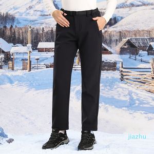 Winter Plush and Thick Thermal Charge Pants with Solid Color Loose Hiking Casual Pants