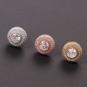 INS Round Full Zircon Hip Hop Personalized for Men and Women Trendy Earrings Exquisite Jewelry