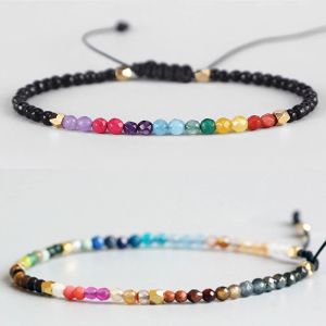 Strands Newst 7 Chakra Bracelet Men Bohemia Chakra Multicolor Small Beads Yoga Bracelets Mulheres Presente de Joias de Férias