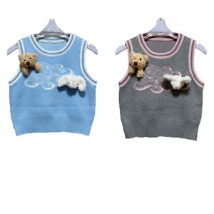 Cute Bunny Jacquard Knit Vest Summer Slim Breathable Short Style Knitted Tank Tops Women Knits Tee Fashion Tanks Tees