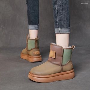 Stivali da donna in pelle scarpe calde scarpe calde spoline fatte fatte a mano su tacchi piatti vendita 2024 inverno