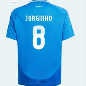 Włoski koszulka piłkarska Wersja Maglie da Calcio długie rękaw Pellegrini Chiesa Barella Italla 24 25 Koszule piłkarskie