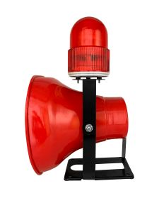 Detektor 50 W Acoustooptic Voice Alarm z Strobe for Driving Crane School Fire Industrial Horn Syren Horbh (czerwony)