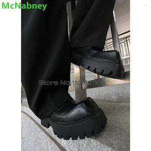 Casual Shoes Black Square Toe Flat för män och kvinnor 2024 THICH SOLE-SOACE-UP GHUND SOCID icke-Slipping Fashion Business