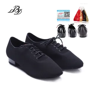 Tanzschuhe Sneaker Salsa Männer Square Social Ballroom Latin 309 Moderne Leinwand Oxford Stoffheel 2,5 cm Spitze Nonflip