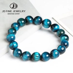 Strands JD Natural Stone Blue Tiger Eye Beaded Bracelets Women Men Reiki Healing Yoga Meditation Charm Bangles Pulseras Jewelry Gift