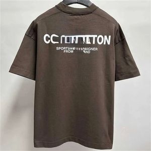 メンズTシャツコールTシャツCBショートシャツ男性女性サマースプリングルーズグリーングリーンホワイトブラックブラウンスポーツウェアティースクリーンプリントトップ