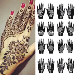 Tattoos 2022 Novo Profissional Henna Stêncil Temncil Temporário Tattoo de Arte Corporal Modelo de Esquecimento de Casamento Tattoo Tattoo estêncil