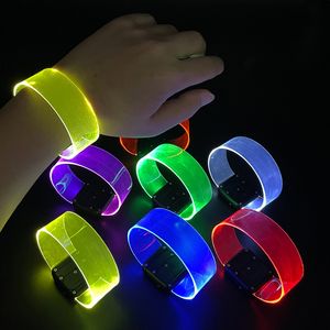 Magnetic LED Bracelet Battery Light Up Luminous Bracelets Glowing Wrist band Music festival Cheering Props for Bar Concert Party Favor