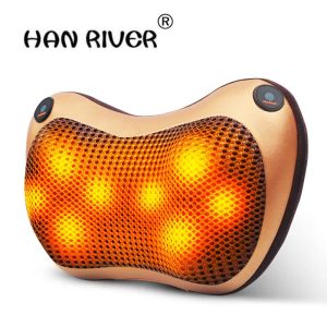 Massager Hanriver Cervical Spine Massager Neck Lumbar Back Electric Utility Vehicle Body Massage Pillow, Cushion for Leaning on