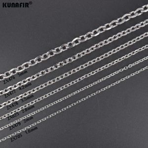 Necklaces 1.6mm5mm Elliptic PiJiao chains stainless steel four surface grinding chain fashion jewelry parts ZX025 Sale for Meter