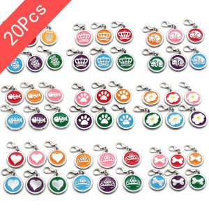 Tags all'ingrosso 20pcs ID personalizzato PET TAG Keechain Nome ID per animali