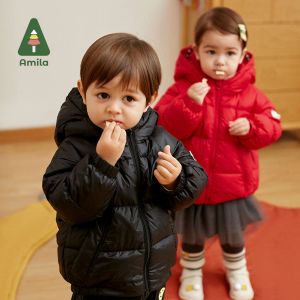 Coats Amila Children's Clothing Girls' 2022 Winter New Long Sleeves Cute Multicolor Fashion OuterWear Coat Down Jackets