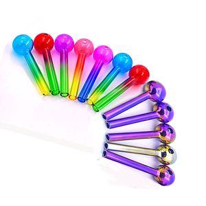 50pcs Hot Sale Nano Plating Glass Oil Burner Pipe Colorful Glass Pipes Great Tube Nail Tips Glass Oil Pipe for Smoker Tools