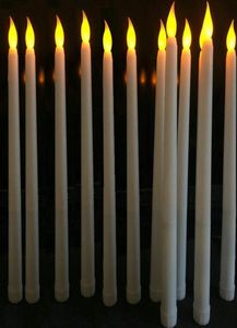 30 sztuk 11 -calowa bateria LED Operowana migotanie Flimeless Ivory Taper Candle Lampa Stick Wedding Stone Table Decor 28 Cmamber Y2011161905