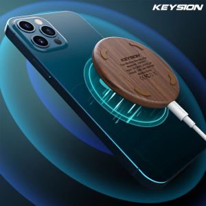 Laddare Keysion 15W Magnetic Qi Wireless Charger för iPhone 12 Pro Max 11 XS Magnetic Wood Fast Charging Pad For Apple iPhone 12 Mini