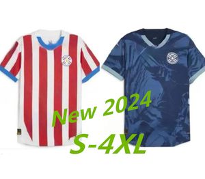 S-4xl 2024 Jersey de futebol paraguai 2024 Copa América Camisa Away Futebol Camisa de futebol Kit Tamanho 999