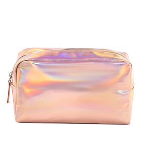 New Solid Color Laser Makeup Bag Portable Fashion Laser Travel Cosmetic Bag fashion waterproof toiletry bags