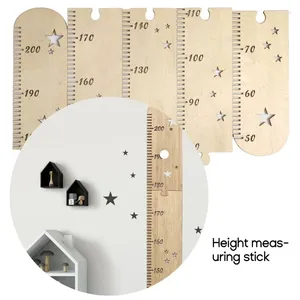 Dekorativa figurer 1SET Kids Höjdtillväxtdiagram Linjal Barnmätare Rumdekoration för hemmet sovrum sovsal hushåll 87ha