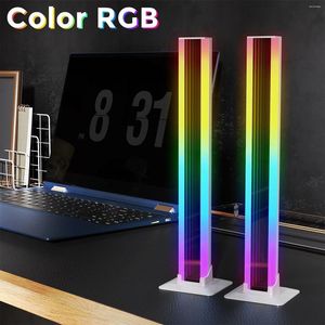 Masa lambaları 2pcs Akıllı RGB Işık Çubuğu Uzaktan Uygulama Kontrolü LED Ortam Lamba Çubukları Oyun Arka Işığı Dekorasyon Renk Değişen
